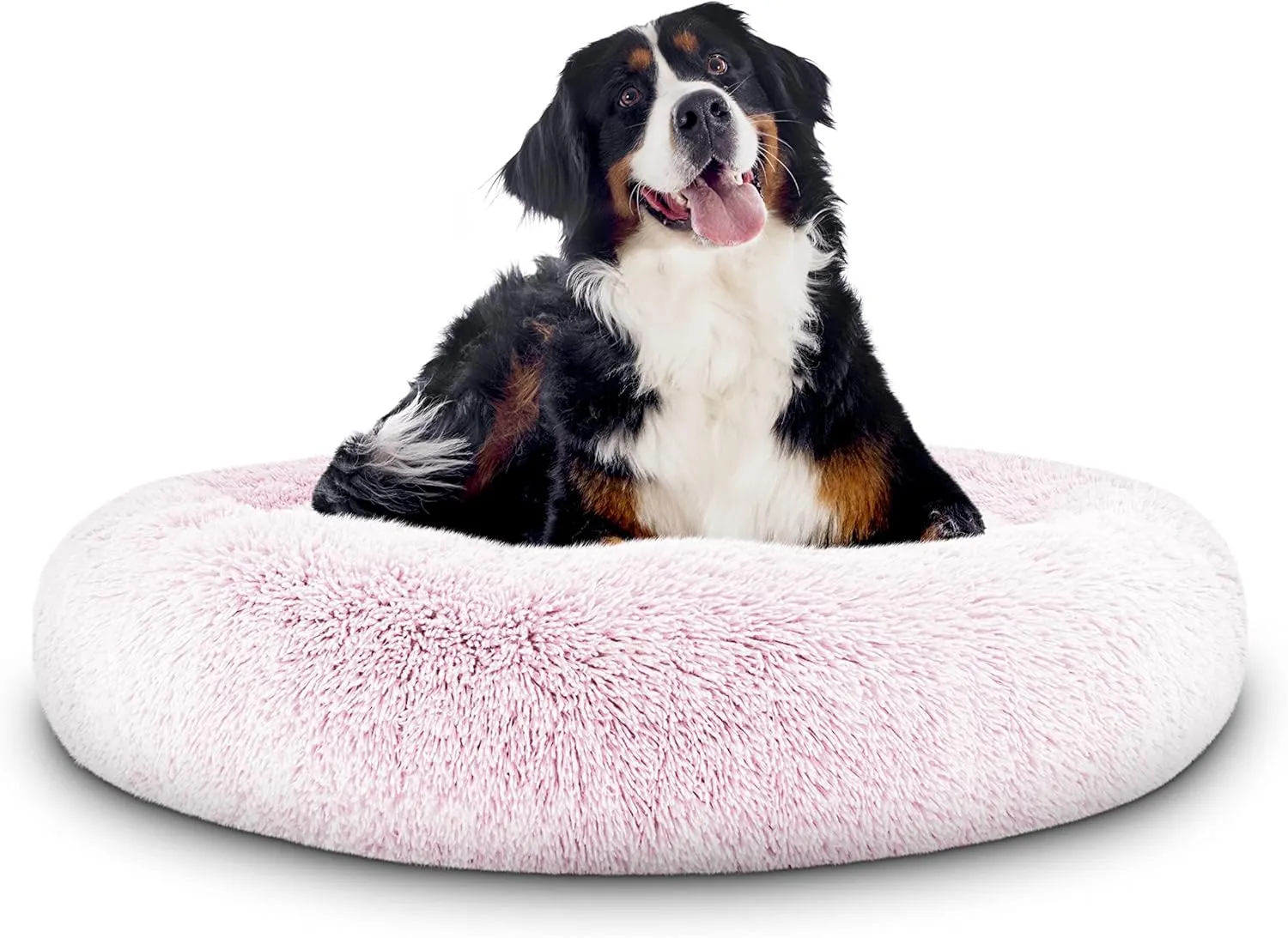 The Dogs Bed Sound Sleep Original Calming Dog & Cat Bed, Anti-Anxiety Plush Faux Fur Donut Nest Snuggler, with Removable Cover, Veterinary Approved