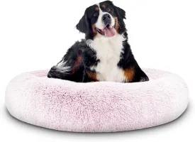 The Dogs Bed Sound Sleep Original Calming Dog & Cat Bed, Anti-Anxiety Plush Faux Fur Donut Nest Snuggler, with Removable Cover, Veterinary Approved