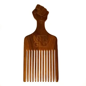 The Really Big Black Fist Afro Power Pick Comb - 9 Inches x 4 Inches || Oil Infused Wooden Comb