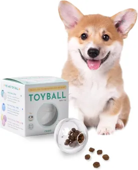 TREATOI Pet Toy Ball - High-Strength Plastics Treat Ball for Dogs and Cats - Interactive & Durable Treat Toys - Portable Dog & Cat Toy Compatible w/ TREATOI Ball Dispenser Machine (1ea, Transparent)