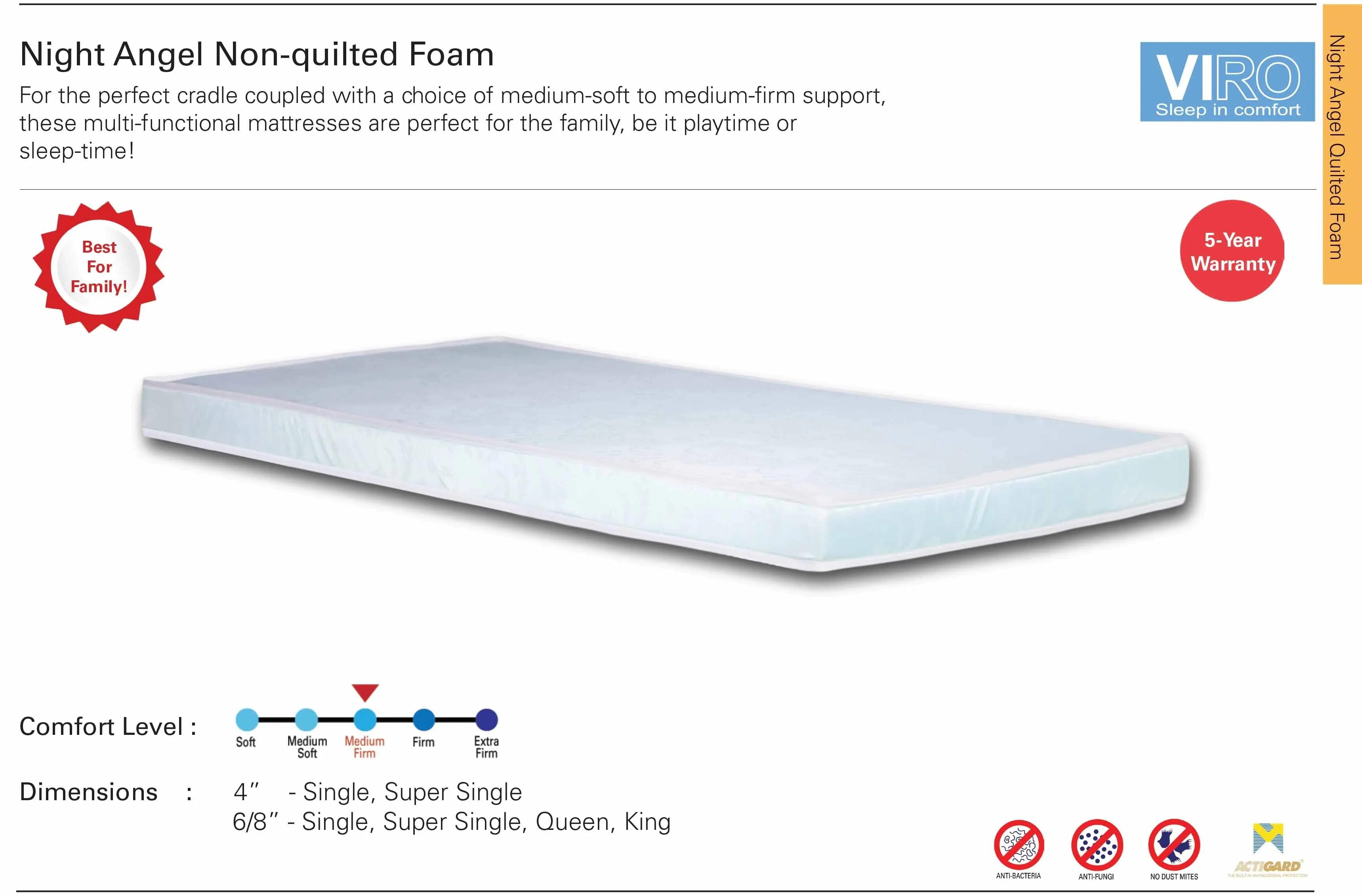 Viro Night Angel Non-Quilted Foam
