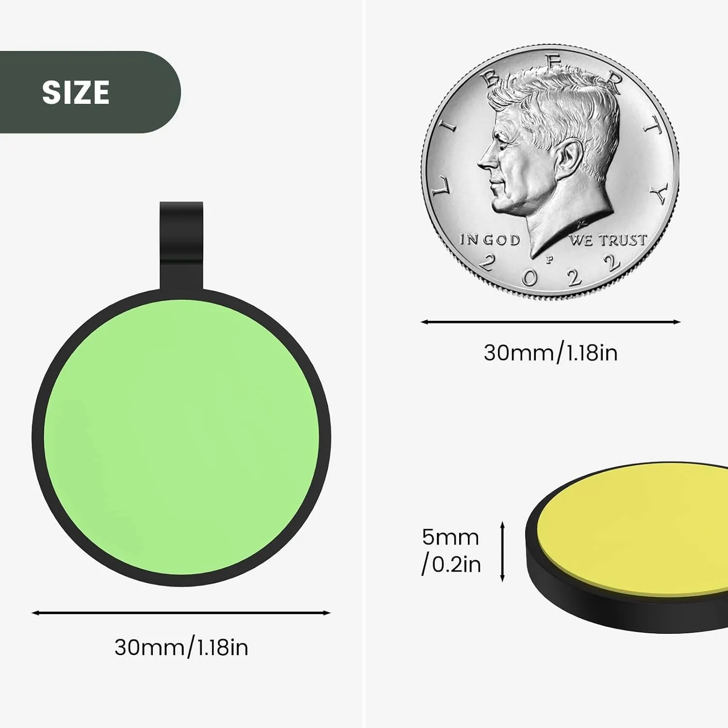YEHANTI Silicone Dog Tag Engraved for Pets, Silent and Lightweight, Waterproof Personalized ID for Puppy and Kitten, Custom With Seaside Pattern Designs, Round